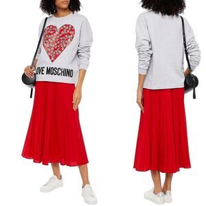 Love Moschino heart French‎ cotton sweatshirt size medium